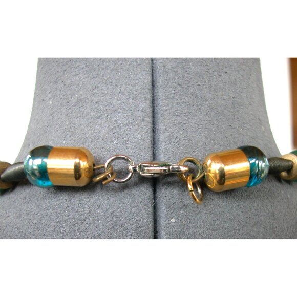 Multicolor Gemstone Beaded Necklace With Round Pendant - Picture 6 of 6